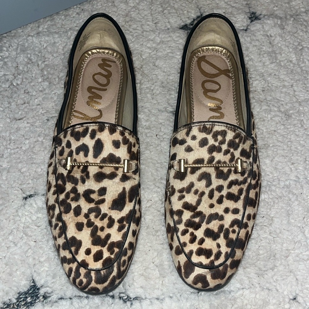 Sam Edelman Women's Loraine Bit Loafer Calf hair lepoard print flat Size 8.5